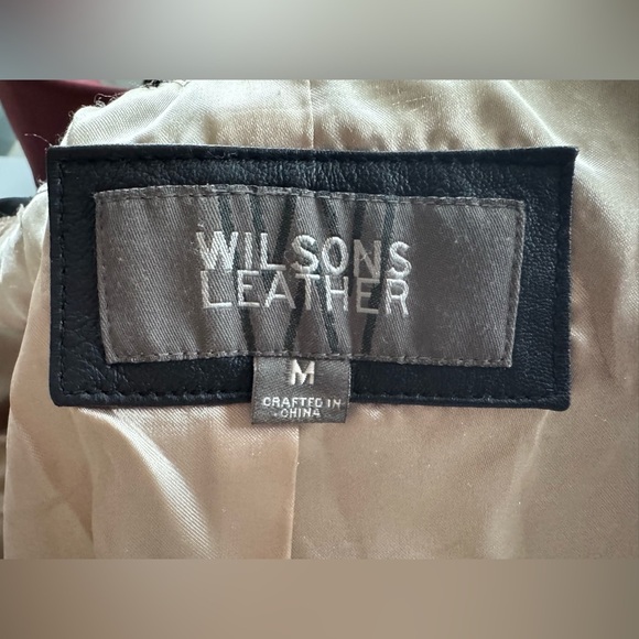 Vintage 90s Y2K Wilson’s Black Leather Button Down Coat Jacket Size M - Picture 8 of 13